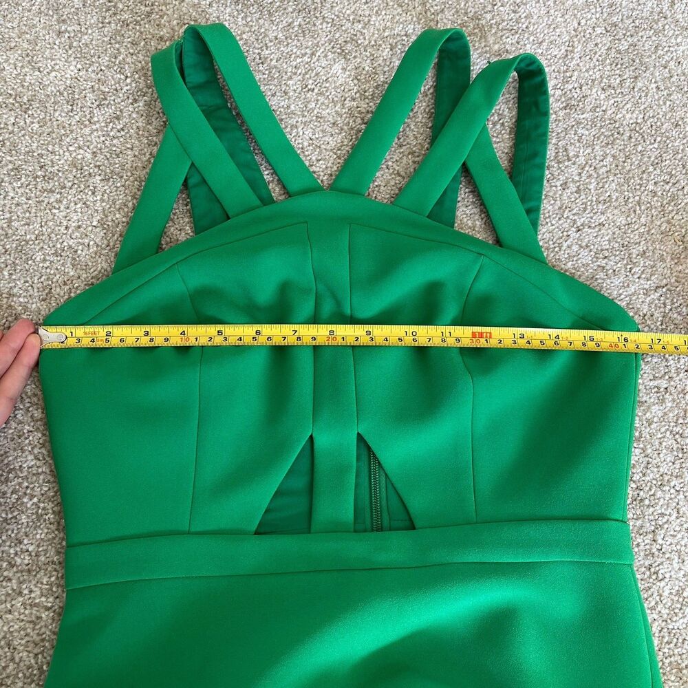 BCBGMaxAzria Strappy Cutout Emerald Maxi Gown - Picture 9 of 12